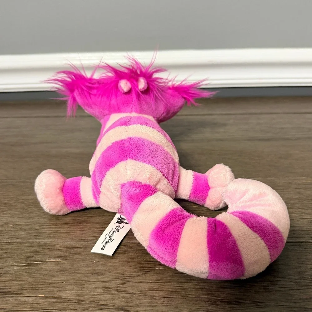 Disney Parks Cheshire Cat Plush Alice in Wonderland Pink Purple Striped‎